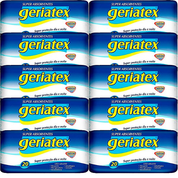 Kit 10 Absorvente Geriatrico Geriatex C/20 Unidades