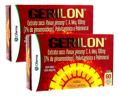 Kit 2 Gerilon 60caps Cada, Total 120 Cápsulas Super Promoção
