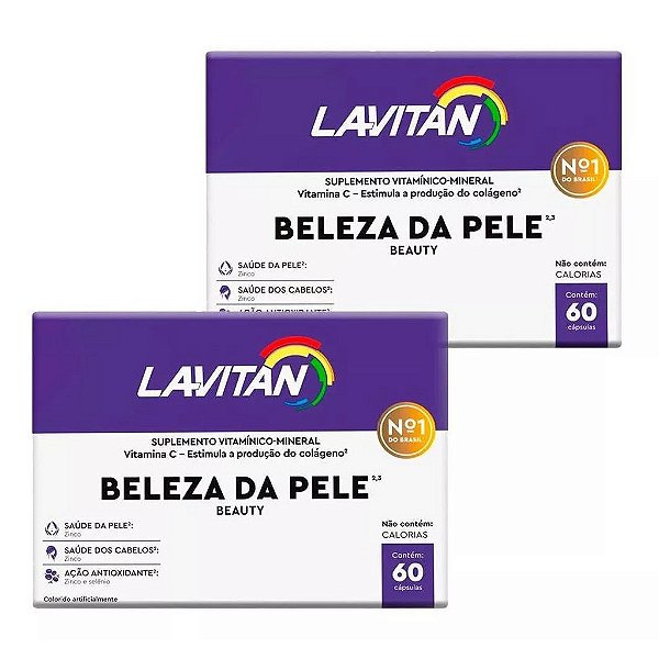 Kit 2 Lavitan Beleza da pele e unhas C/ Colágeno 60 cápsulas