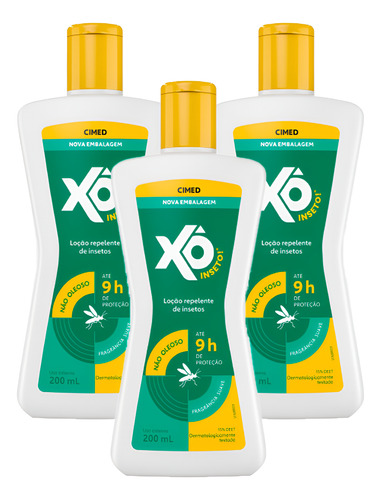 Kit 3 Repelentes Loção Xô Inseto Squeeze 200ml