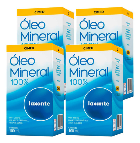 Kit 4 Óleo Mineral 4x 100ml Cimed Não Possui