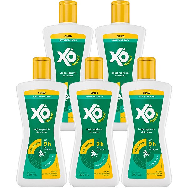 Kit 5 Repelentes Loção Xô Inseto Squeeze 200ml