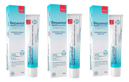 Kit C/3 Hidratante Intenso Bepantol Derma Toque Seco 30g