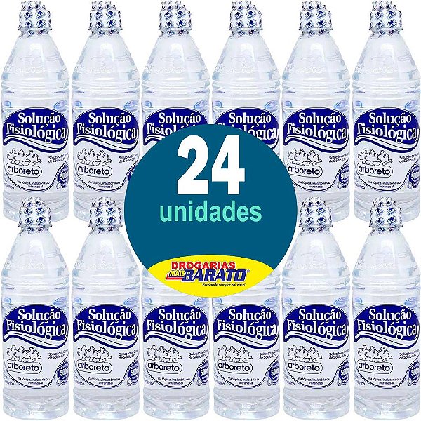 Kit Com 24 unidades de Soro Fisiológico 0,9% Arboreto 500ml Cloreto de Sódio (Arboreto)