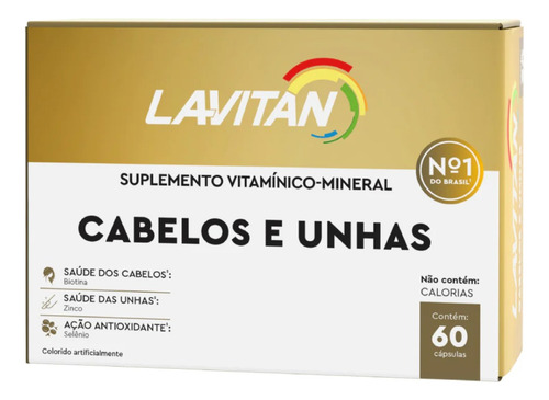 Lavitan Vitamina Para Cabelos E Unhas Com 60 Cápsulas Sem Sabor