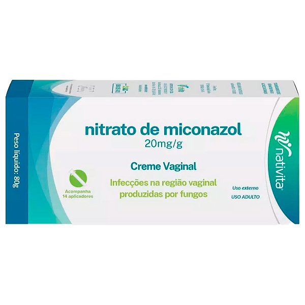 Nitrato de Miconazol 20mg/g 80g Contem 14 Aplicadores Ginecologicos