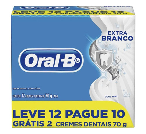 Pasta De Dentes Oral-b Extra Branco Pacote C/12 - 70 G