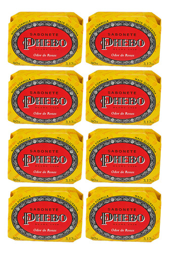 Sabonete Barra De Glicerina Phebo Odor De Rosas 90g - 08 Un
