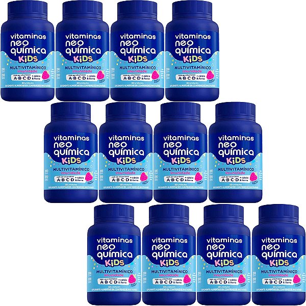Vitaminas Neo Química Kids 60 Comprimidos Sabor Morango