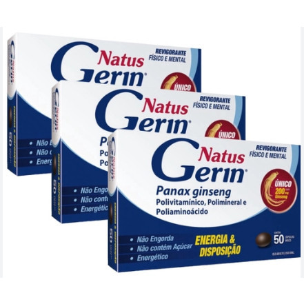 Natus Gerin Panax Ginseng 50 Cápsulas Revigorante Físico Mental