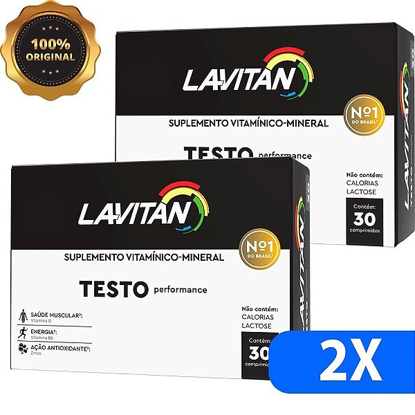 Kit 2 Lavitan Testo Performance Para Disfunção Erétil C/30 Cada