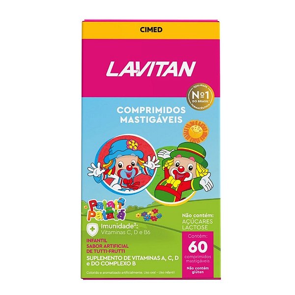 Lavitan Patati Patata Vitamina Infantil Sabor Tutti Frutti Cimed c/60 Comprimidos