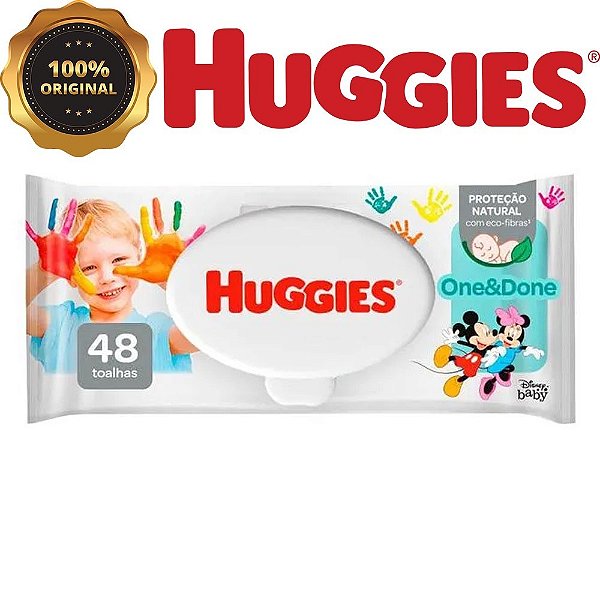 Lenço umedecido huggies one & done 48 unidades