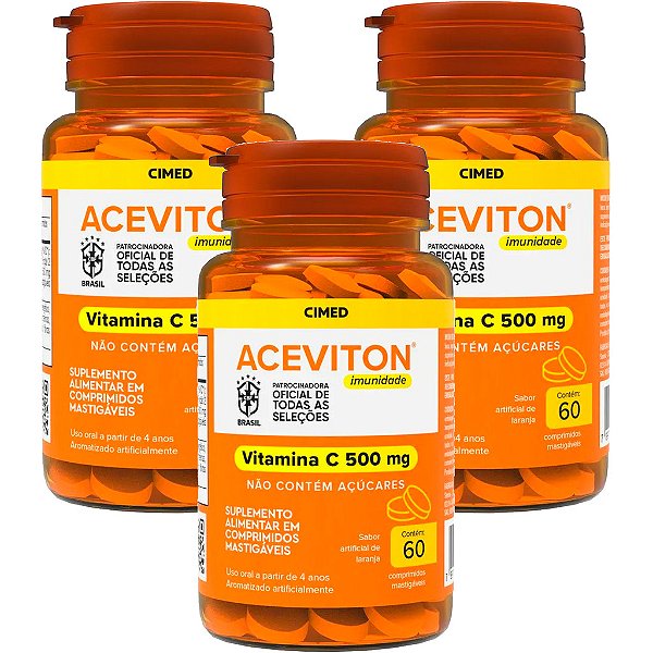 Aceviton Imunidade Vitamina C Sabor Laranja com 60 Comp mastigaveis