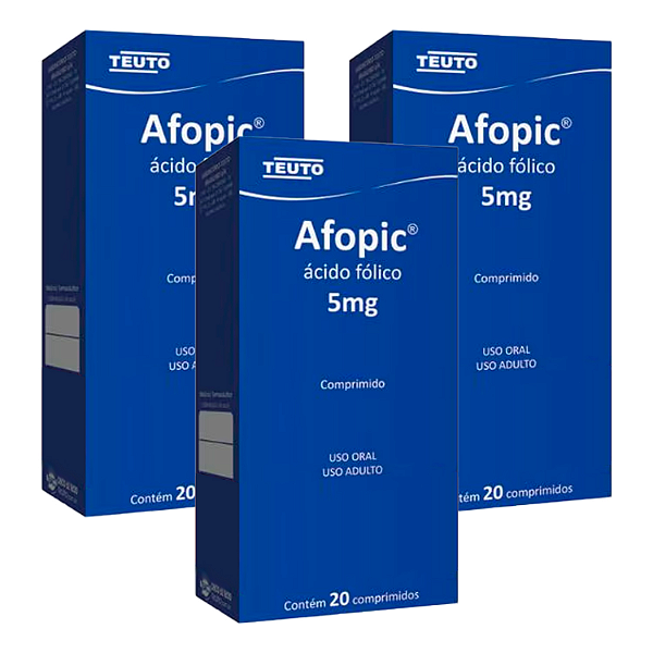 Ácido Fólico 5mg Suplemento Alimentar 20 Comprimidos - TEUTO