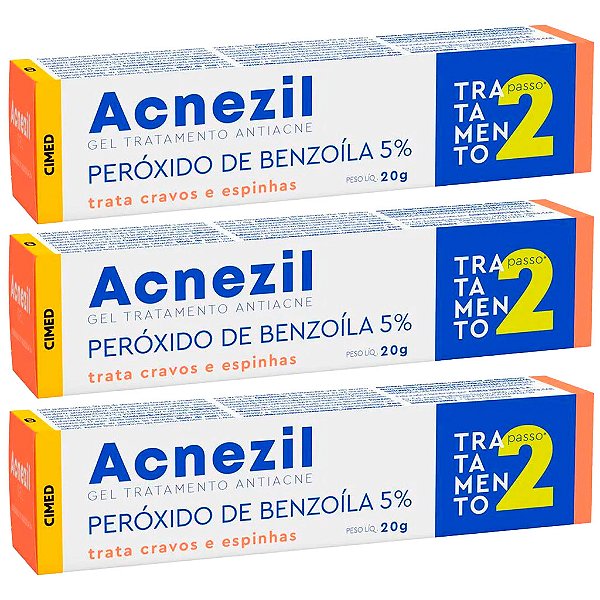 Acnezil tratamento da acne e espinha 20g peroxido de benzoila cimed