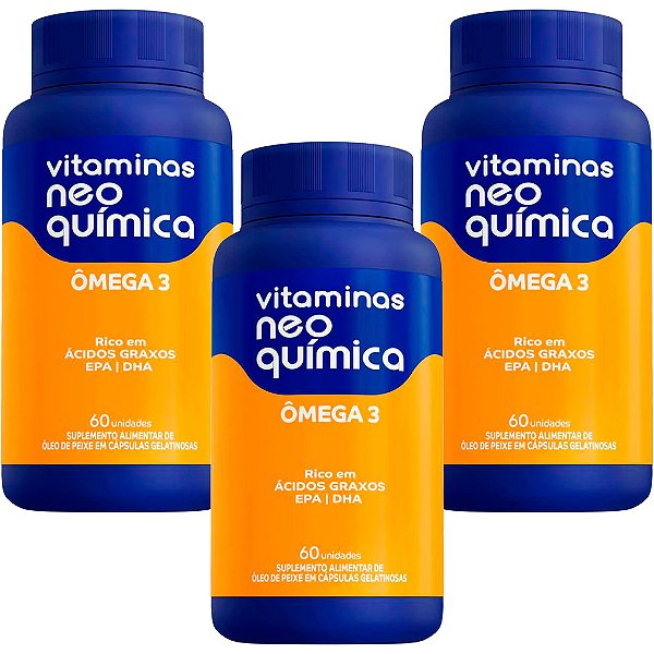 Suplemento Alimentar de Ômega 3 Vitaminas Neo Quimica 60 Cápsulas
