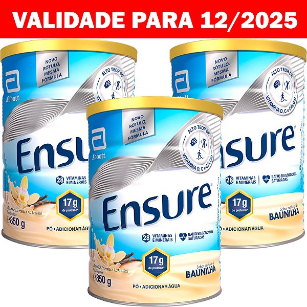 Suplemento Alimentar Ensure Baunilha Em Pó 850g