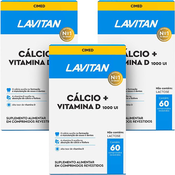 Lavitan Cálcio + Vitamina D 1.000 Ui 60 Cápsulas