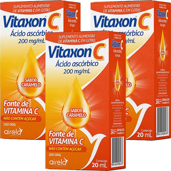 Vitamina C 200mg/ml Vitaxon Gotas Sabor Caramelo 20ml Airela