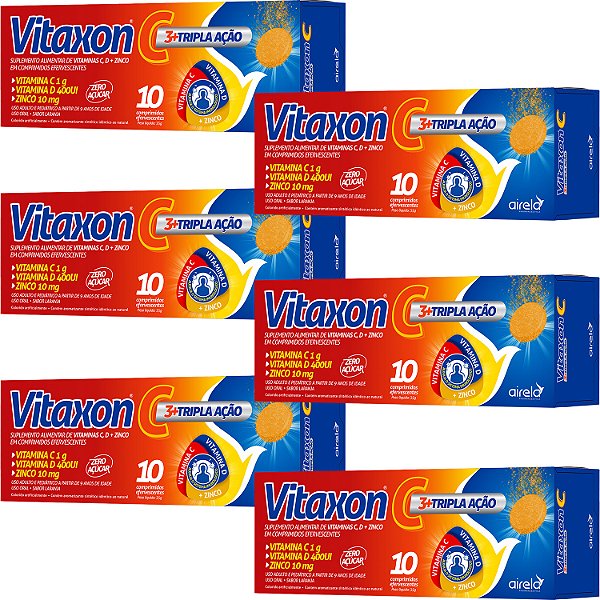 Vitamina C Vitaxon 3+ Tripla Ação 10 Comprimidos Airela
