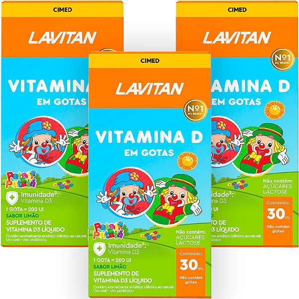 Vitamina D3 Lavitan Infantil Patati Patatá Sabor Limão Gotas 30ml