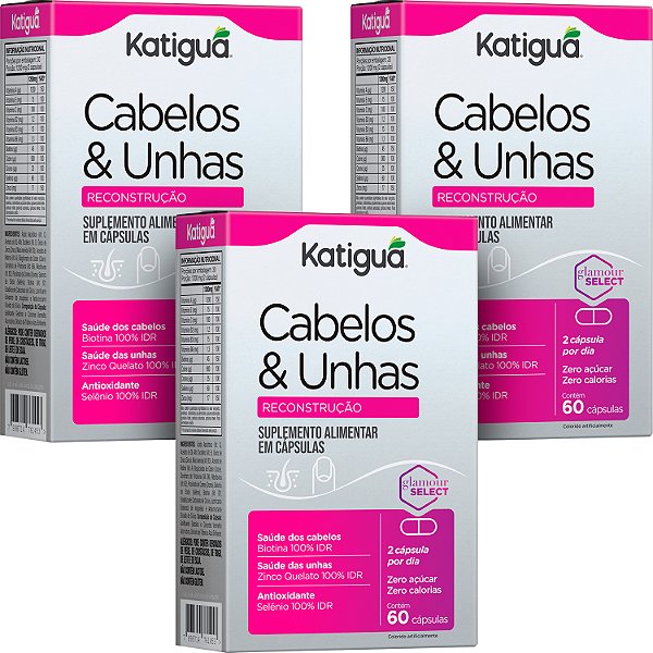 Cabelos E Unhas Reconstrução 60 Cápsulas SUPLEMENTO Katiguá