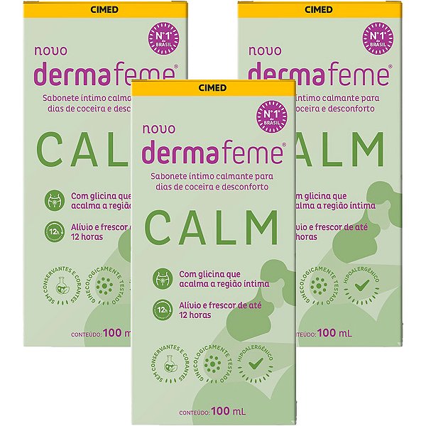 Calmante e sabonete Íntimo Dermafeme Calm - Sabonete líquido - 100ml