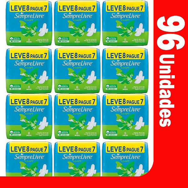 Absorvente Sempre Livre Adapt Com Abas Leve 8 pague 7