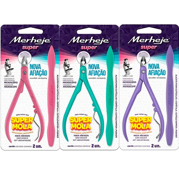 Alicate Para Cutícula e Espátula Merheje Super Cores aleatórias