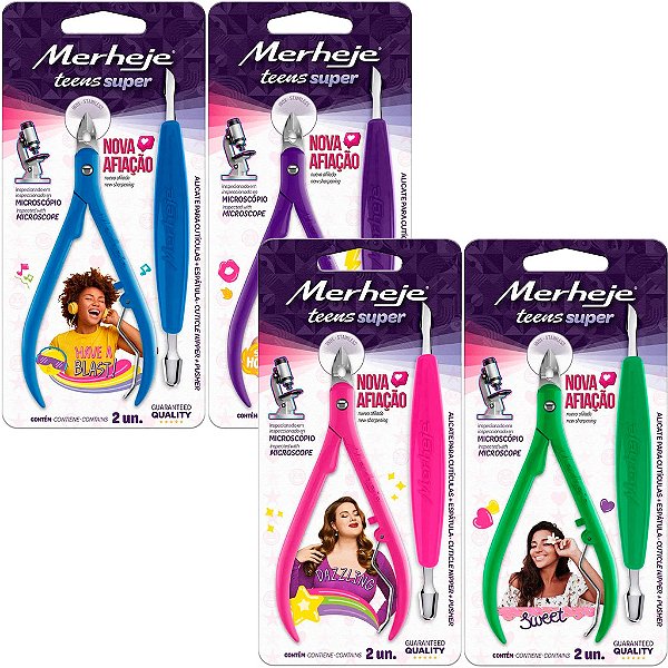 Alicate Para Cutícula e Espátula Merheje Teens Super Cores aleatórias