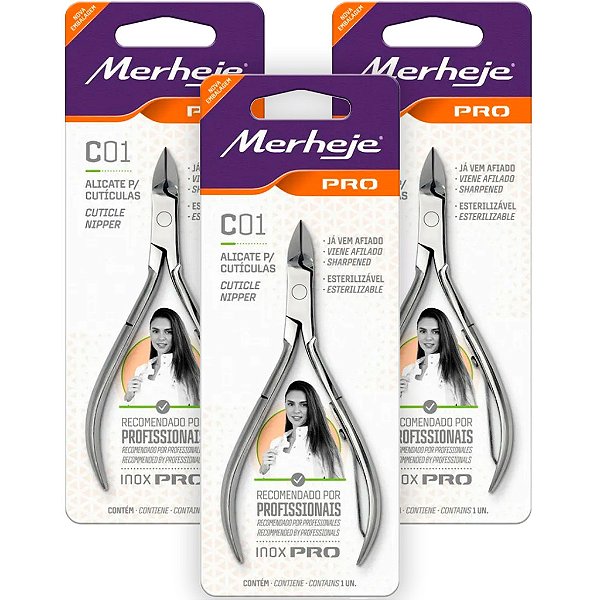 Alicate Para Cutículas Merheje Pro Aço Inox C01