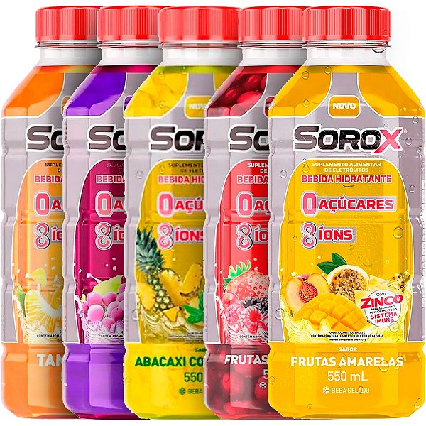 Bebida Hidratante de Eletrólitos Sorox Sabores 550ml