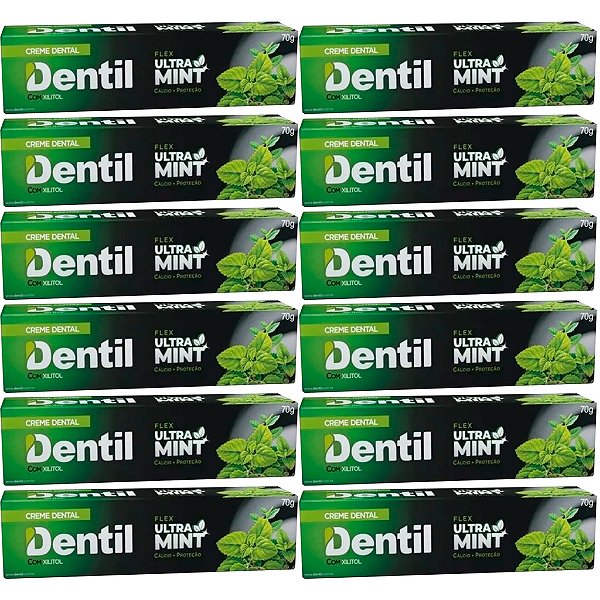 Creme Dental Dentil Ultra Mint Refrescante Sem Flúor Com Xilitol 70G