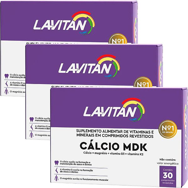 Lavitan cálcio MDK com 30 comprimidos revestidos