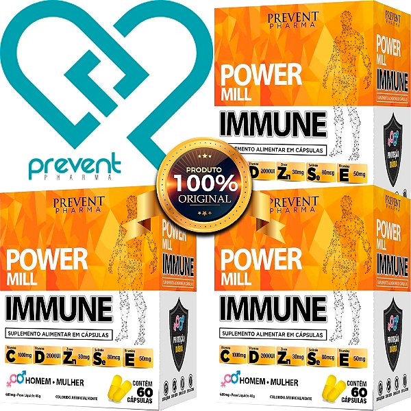 Multivitaminico Power Mill Immune 60 Caps 780mg - Prevent Pharma