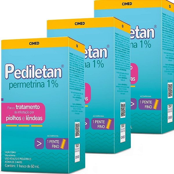 Pediletan 60ml acabar com piolhos e lêndeas - acompanha 1 pente Fino