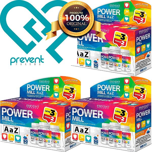 Power Mill A-Z 400mg 90cap L3P2 - Prevent Pharma