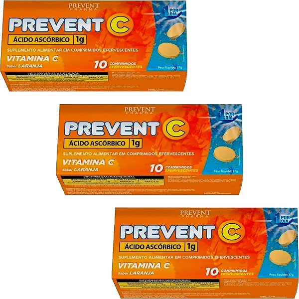 Prevent C Vitamina C 1g - 10 Comprimidos Efervescentes