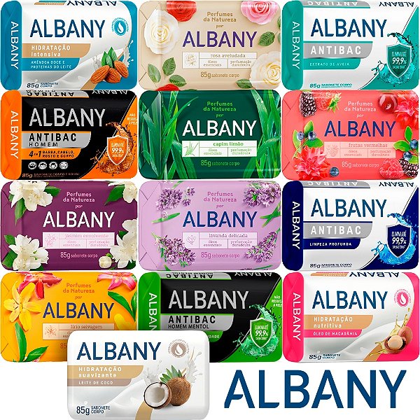 Sabonete Albany 85g Escolha sua fragrância, Hidratação, Amêndoas , Antibac, Perfumes da natureza