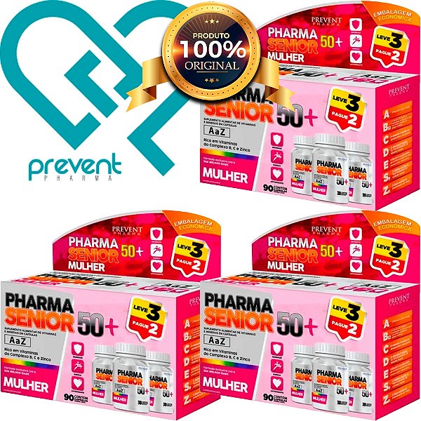 Suplemento Alimentar Pharma Sênior Mulher 50+ com 90cap L3P2