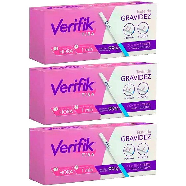 Teste De Gravidez Em Tira Verifik Com Frasco Coletor