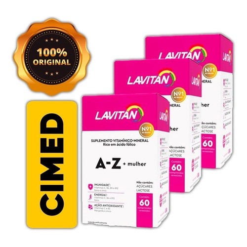 Lavitan A-z Mulher Polivitamínico 60 Comprimidos Kit Com 3