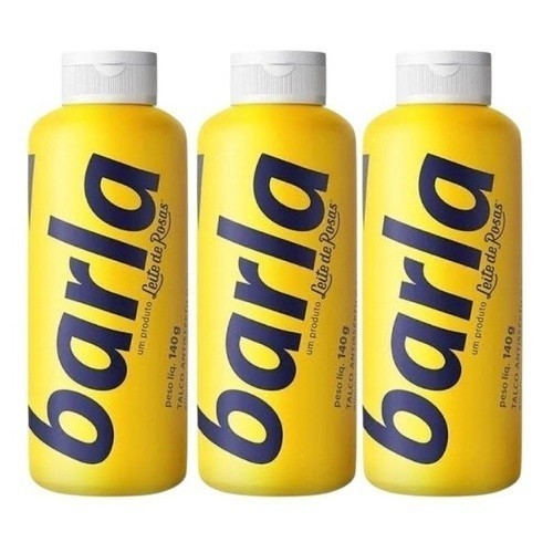 Kit 3 Talco Leite De Rosas Barla Perfumado Em Frasco 140g
