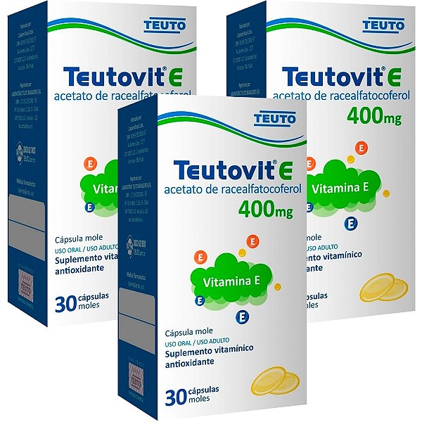 Vitamina E - Teutovit 400 Mg Com 30 Cápsulas Gelatinosas
