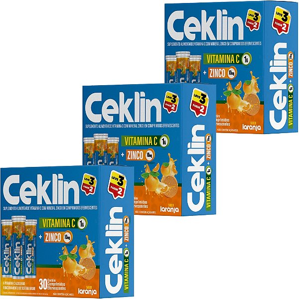 Ceklin Vitamina C + Zinco 1g 30 comprimidos Efervescentes - Ceklin