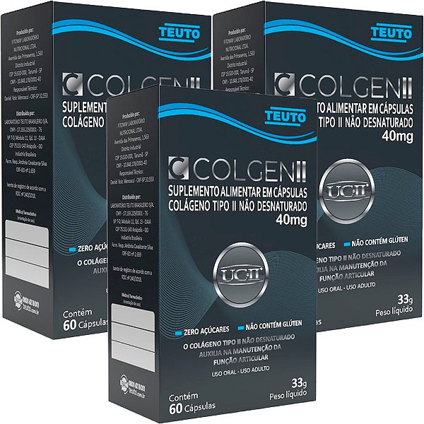 Colgen II 40mg colágeno tipo 2 não desnaturado C/60 cápsulas