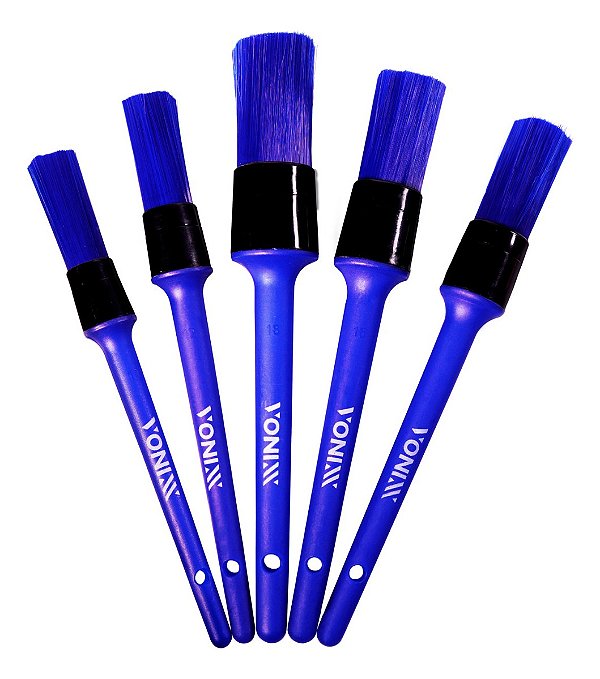 Kit 05 Pincéis Vonixx Pincel Detalhamento Automotivo Externo
