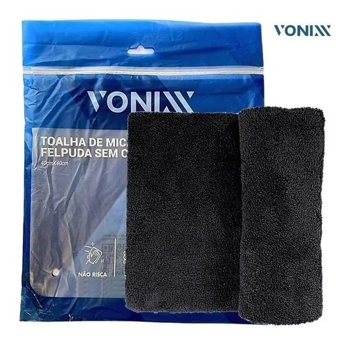 Toalha Microfibra Automotiva Felpuda 40x40cm 410gsm Vonixx