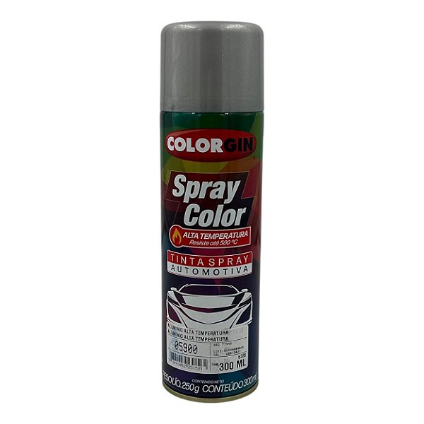 TINTA SPRAY AUTOMOTIVA ALUMINIO ALTA TEMPERATURA 250ML COLORGIN